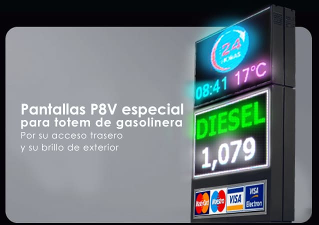monolito gasolinera led pantalla led preciario