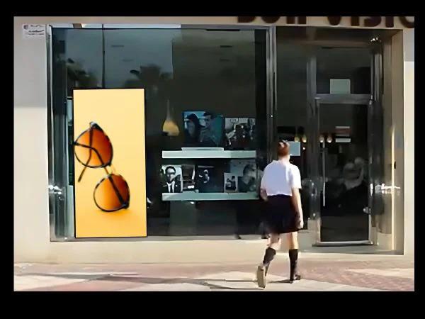 pantalla en optica led estudios murcia escaparate
